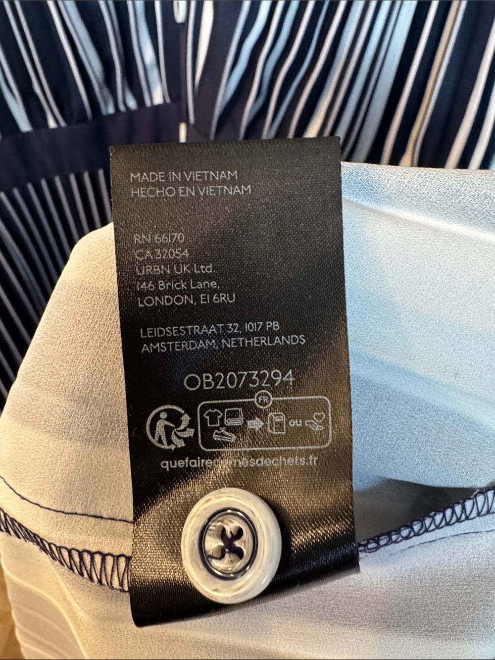 Anthropologie Navy and White Striped Halter Midi Dress - Picture 5 of 7